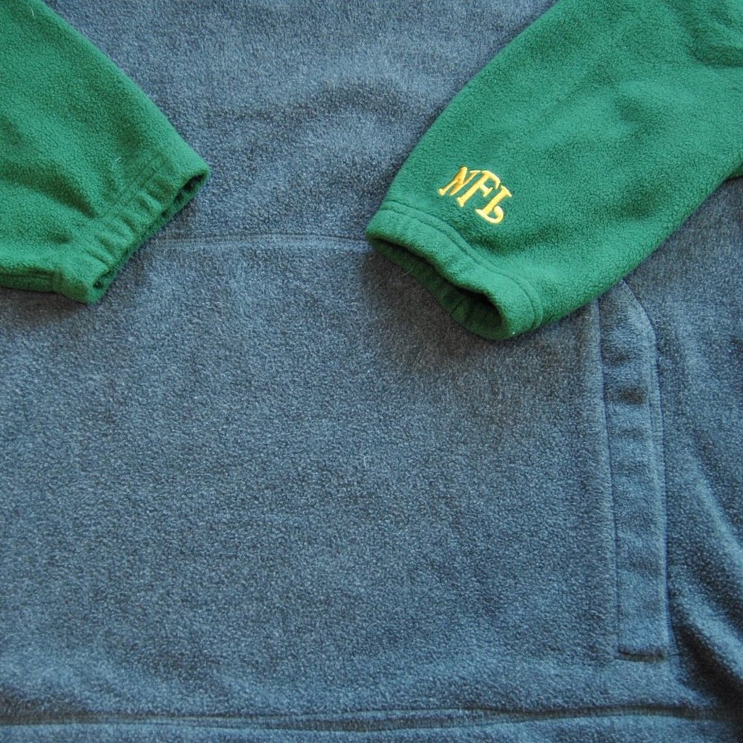 Green Bay Packers Football NFL X-Large Fleece Hoodie Vintage Green & Gray