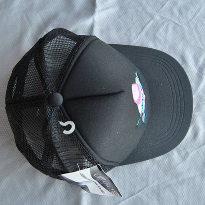 Double Scoop Ice Cream Parlor Black Trucker Hat w/ Adjustable Strap (NWT)
