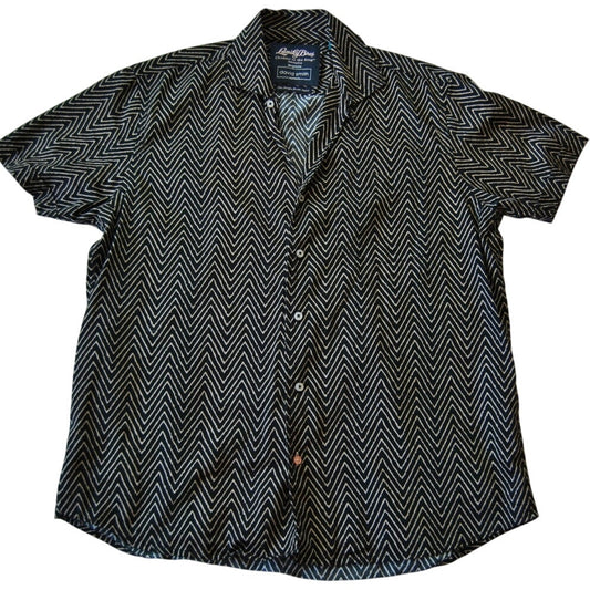 Lansky Bros Shirt Large Black Jungle Room Elvis Presley David Smith