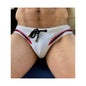 Marcuse White w/ Black and Red Wrap Around Swim Brief Size: Medium
