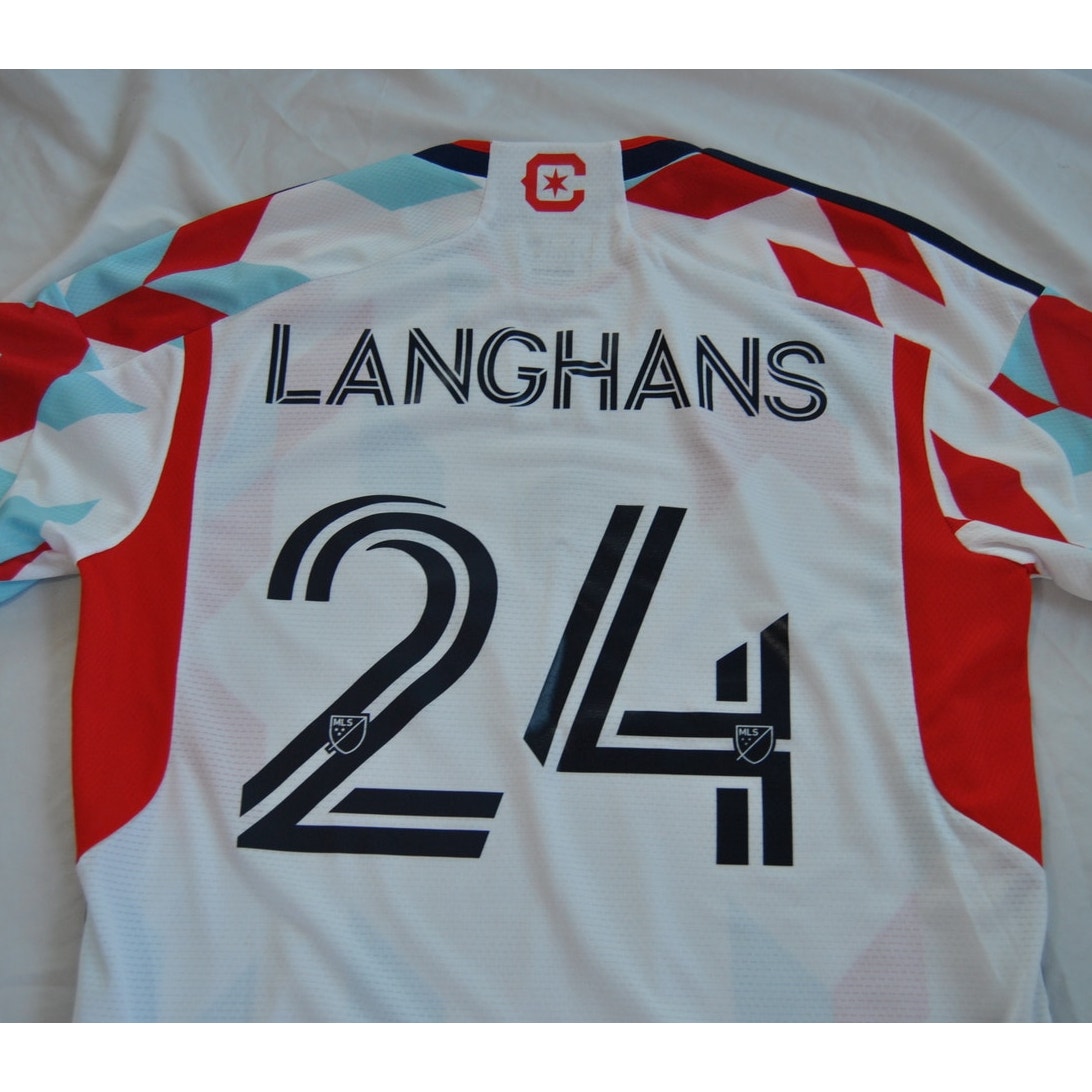 Adidas Chicago Fire Langhans #24 Soccer Jersey Large