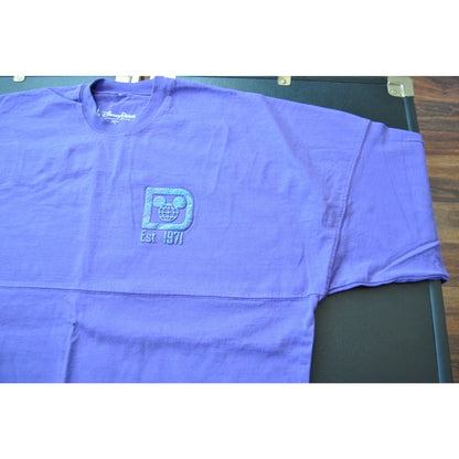 Disney Parks Authentic Original Small Purple Glitter Logo Spirit Jersey