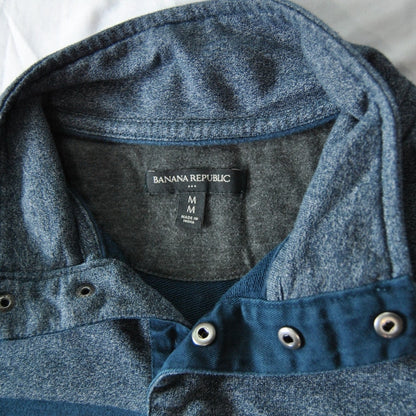 Banana Republic Medium Blue Quarter Button-up Sweater