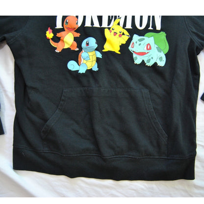 Pokemon Starter Pokemon Large Black Hoodie w/ Front Pocket