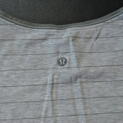 Lululemon Striped Gray Short Sleeve Shirt 6
