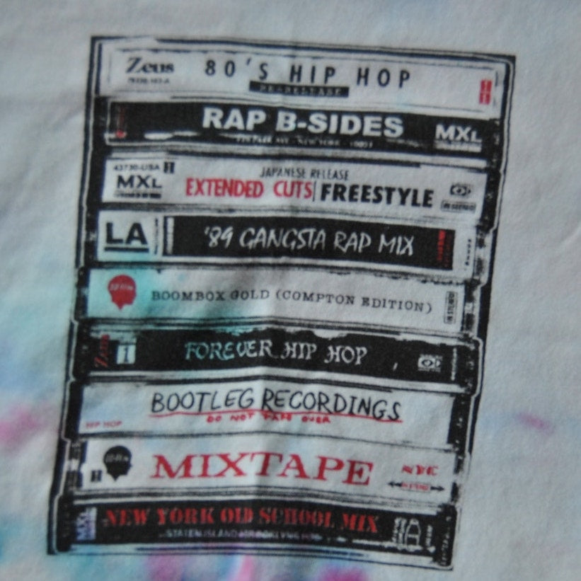 T-Bar x Cotton On Medium Tie Dye 80's Mix Tapes Logo Crop Top