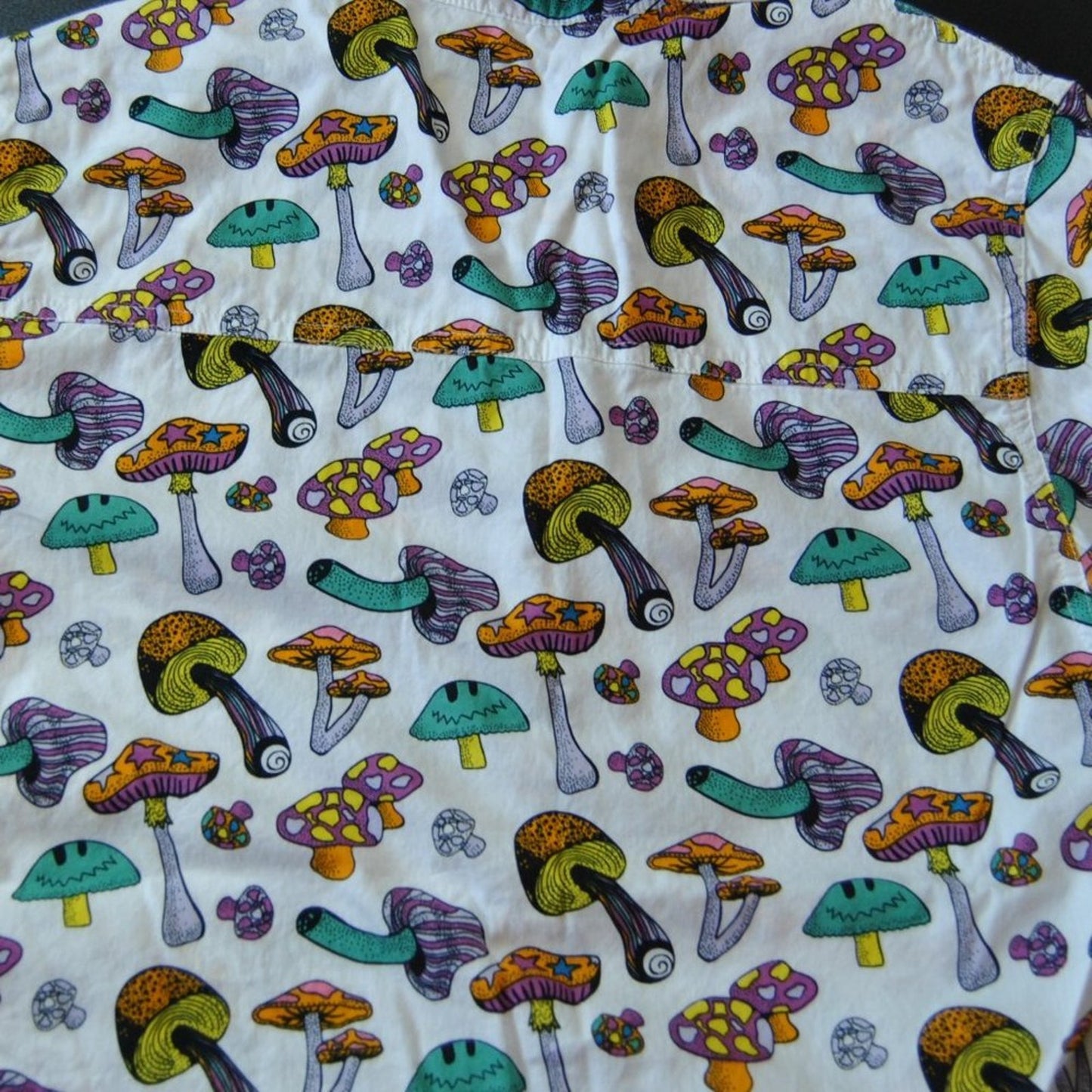Trippy Mushroom ALAB Full Button Up Shirt Small