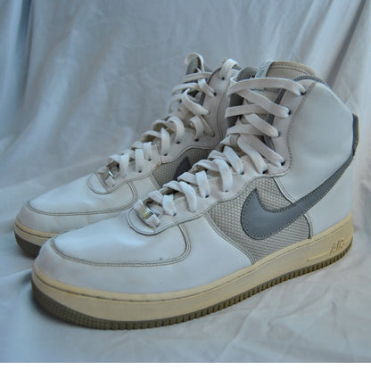 Nike Air Force 1 High Top Shoes Gray White