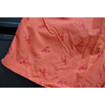 Aquary Orange & Red Lobster Pattern Design w/ Pockets Swim Shorts Medium