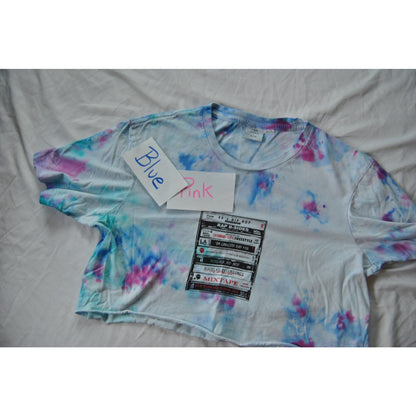 T-Bar x Cotton On Medium Tie Dye 80's Mix Tapes Logo Crop Top