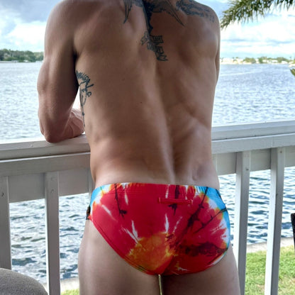 Marcuse Red & Blue Tie Dye Speedo Size: Medium