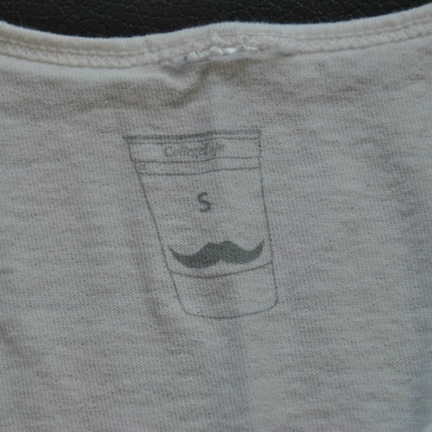 College Life Red Solo Cup w/ Mustache Small White Tank Top