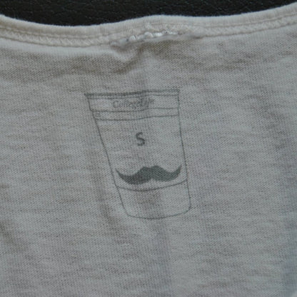 College Life Red Solo Cup w/ Mustache Small White Tank Top