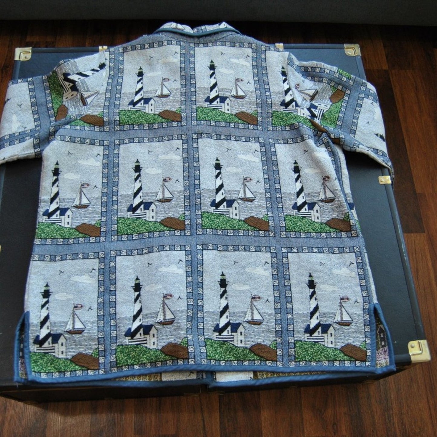 Blair Lighthouse Tapestry X-Large Blue Vintage Blazer