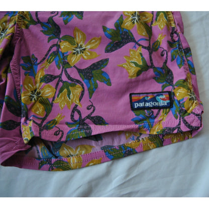Patagonia Wavefarer Volley Stretch Floral Pink Hybrid Shorts Small