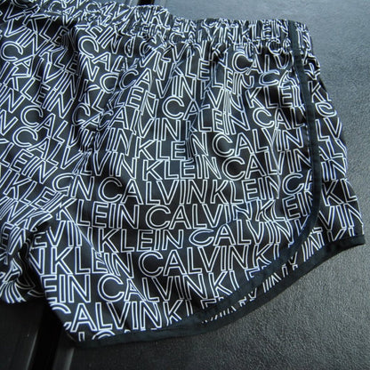 Calvin Klein Black & White CK Logo Repeat Shorts w/ Pockets Small