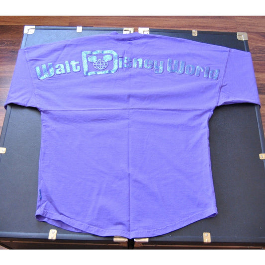Disney Parks Authentic Original Small Purple Glitter Logo Spirit Jersey