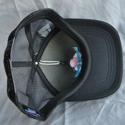 Double Scoop Ice Cream Parlor Black Trucker Hat w/ Adjustable Strap (NWT)