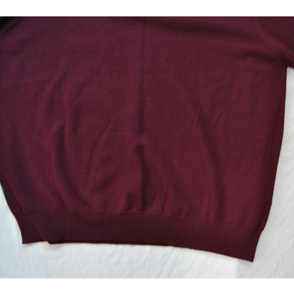 Brooks Brothers Maroon Diamond Plaid Polo Long Sleeve Sweater X-Large