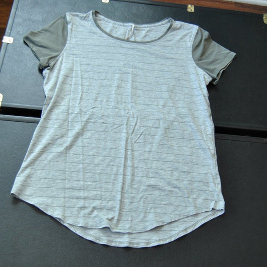 Lululemon Striped Gray Short Sleeve Shirt 6