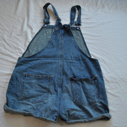 Wild Fable Blue Denim Jean Overalls Shorts Large