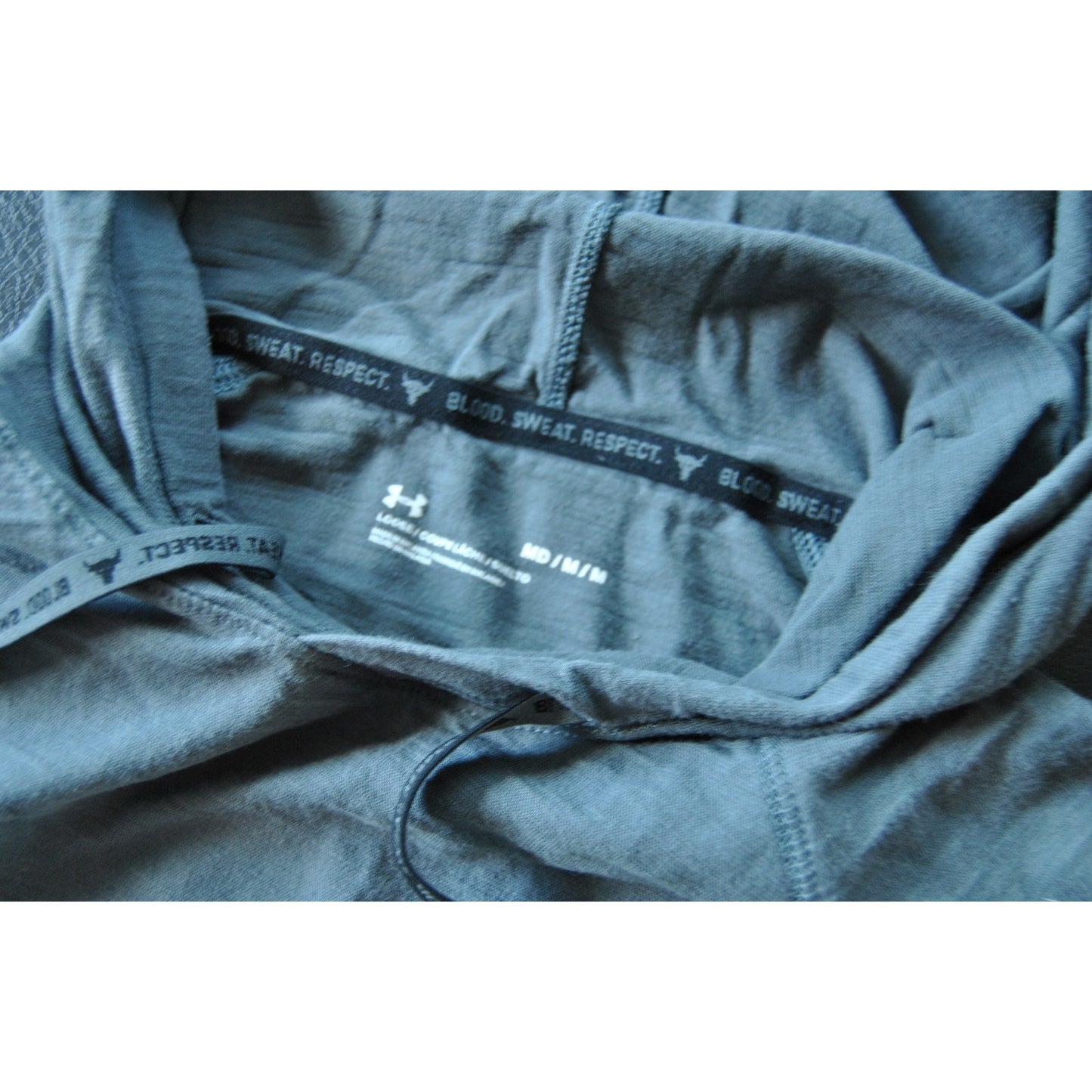 Under Armour Project Rock Blood Sweat Respect Medium Gray SS Hoodie