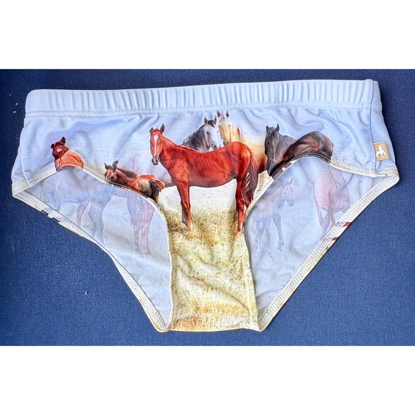 Marcuse Wild Horse Design Swim Brief Size: Medium