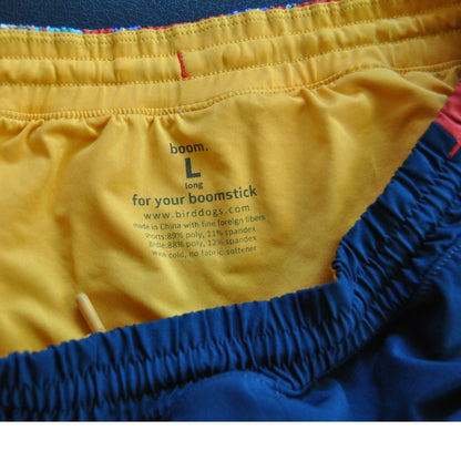 Birddog Boom Large Blue and Orange Tropical Pattern Shorts