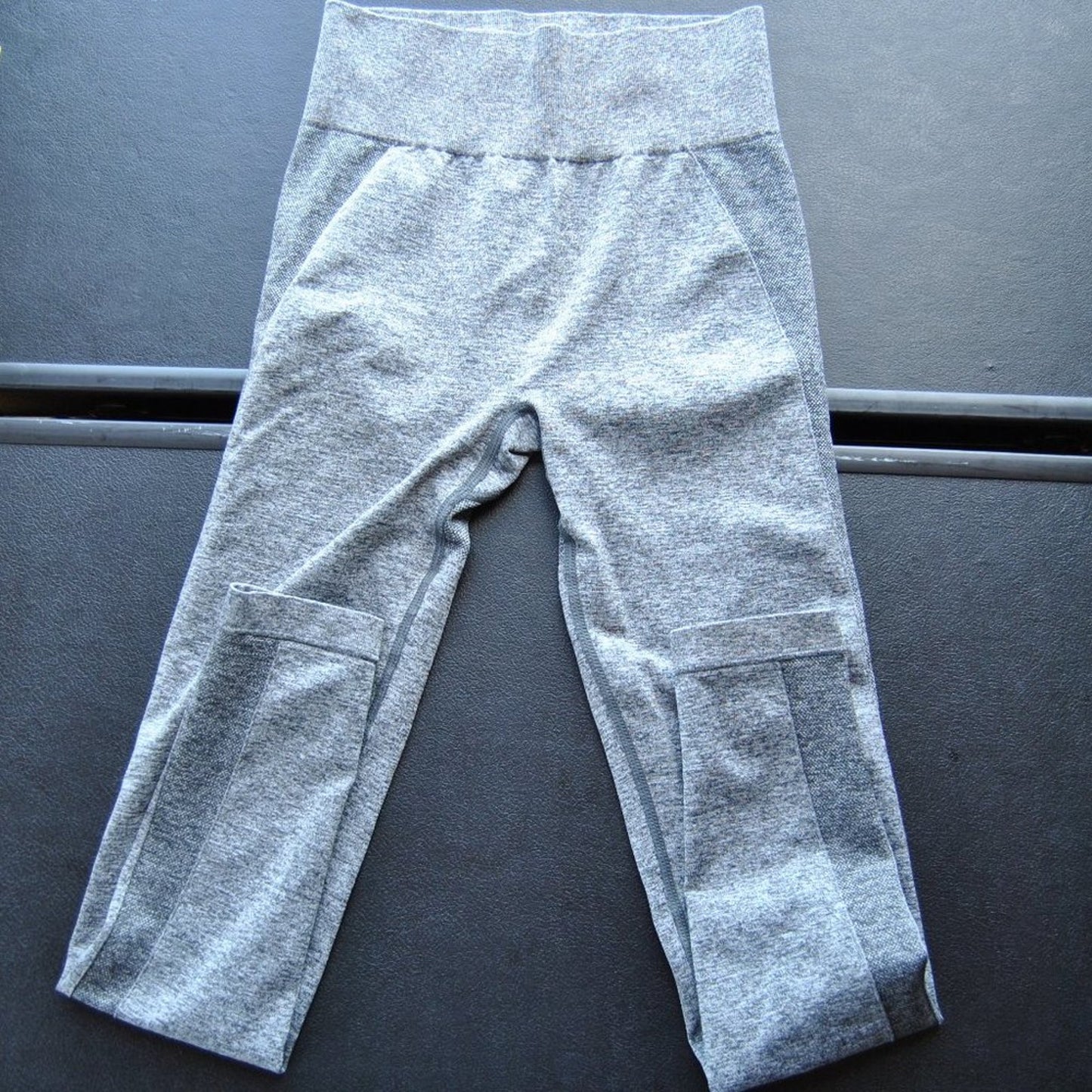 Gymshark X-Small Gray w/ Purple Logo Leggings
