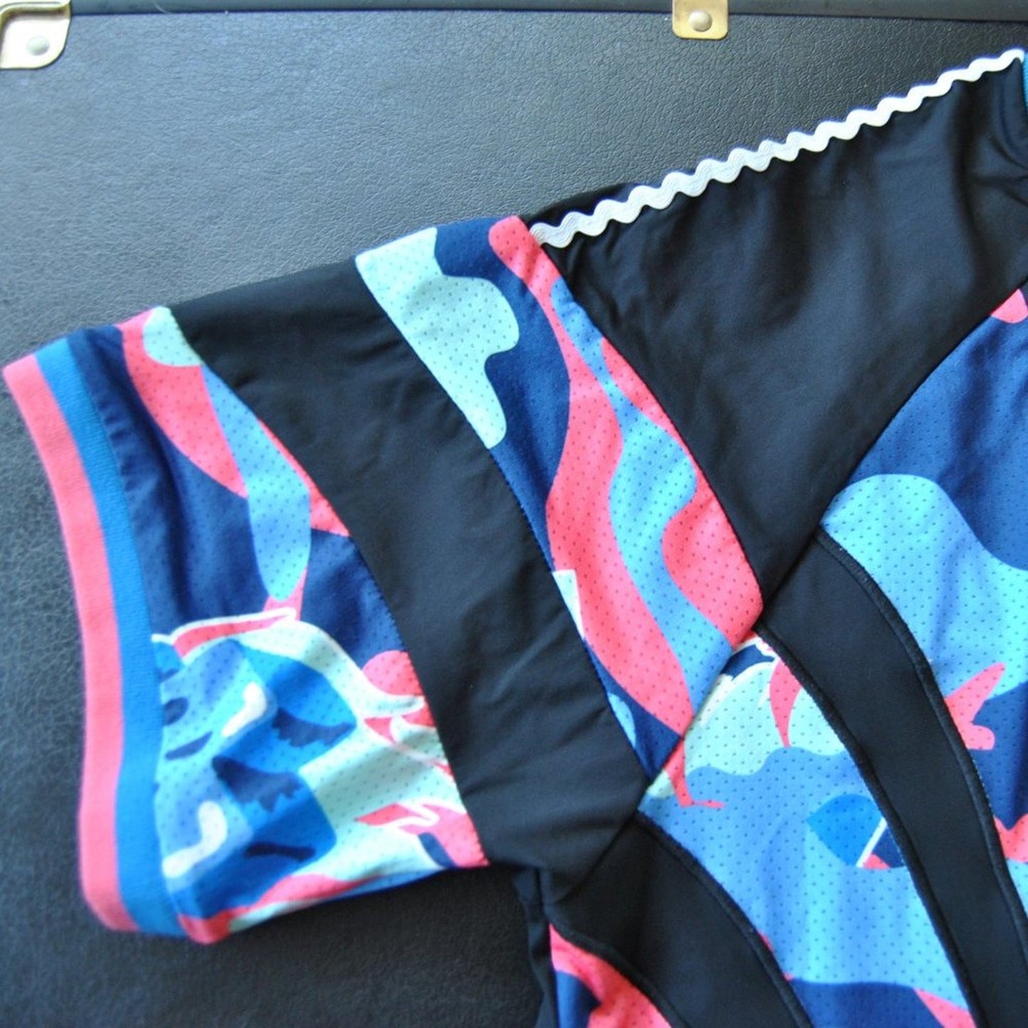 Pink Dolphin Small Black w/ Multi-Color Sleeve Jersey