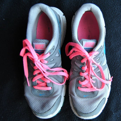 Nike Revolution 2 Running Shoes Size: 7 Women's Gray and Blue with Pink Laces