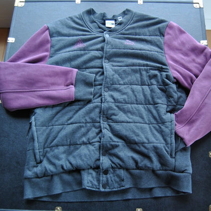 Puma Large Gray & Purple Full Button-Up Coat with Pockets