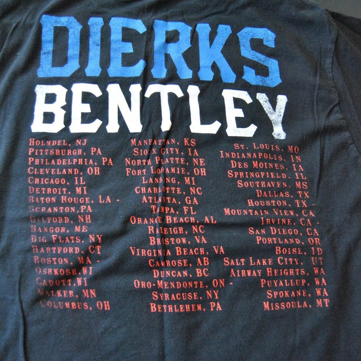 Dierks Bentley American Flag Tour Large Black Short Sleeve Shirt (No Tag)