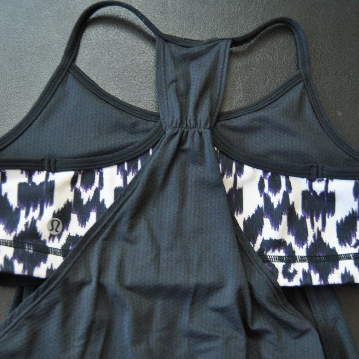 Lululemon Tank Top with Built in Bra Black White Size: 6