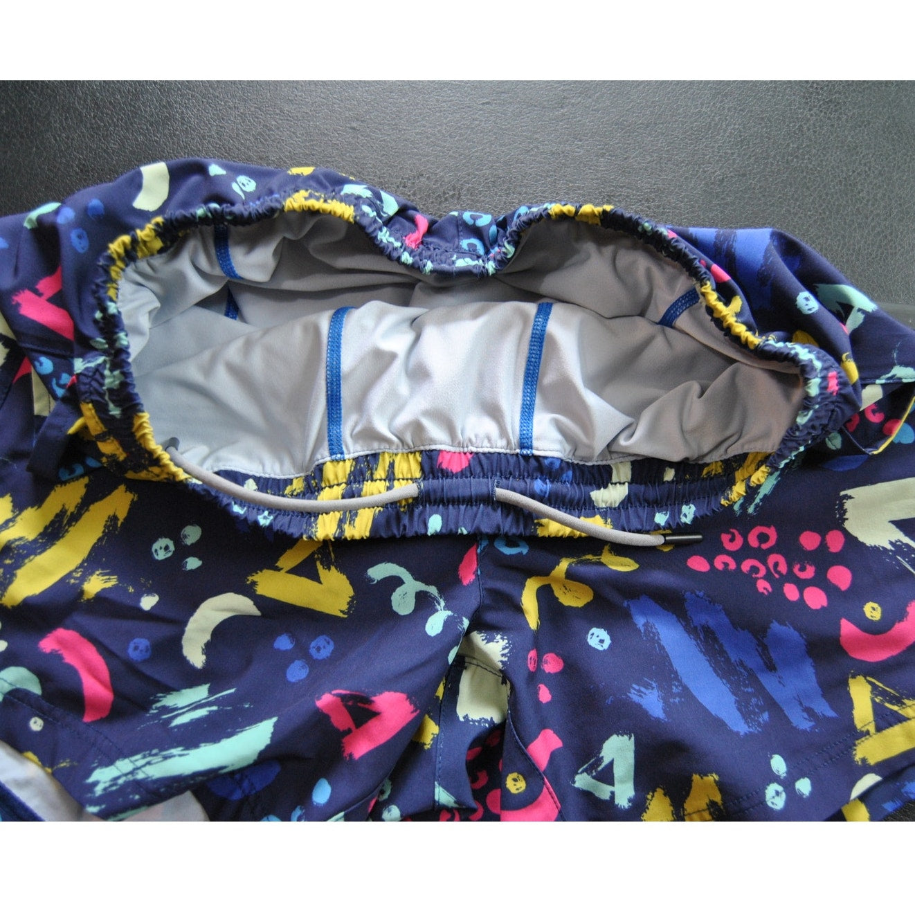 Maamgic Blue Pattern 2 in 1 Stretch Short Lined Gym Shorts