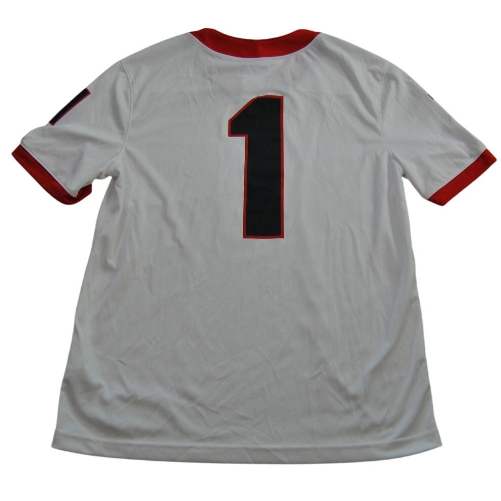 Georgia Bulldogs Team Jersey #1 White and Red Medium