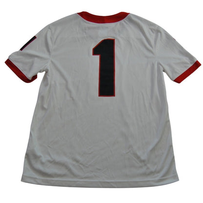 Georgia Bulldogs Team Jersey #1 White and Red Medium