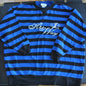 California Hi-Way 1 Black & Blue Striped Large Vintage Crewneck Sweater