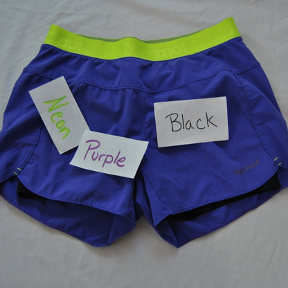 Marmot Purple & Neon 3" Shorts w/ Inner Liner Small