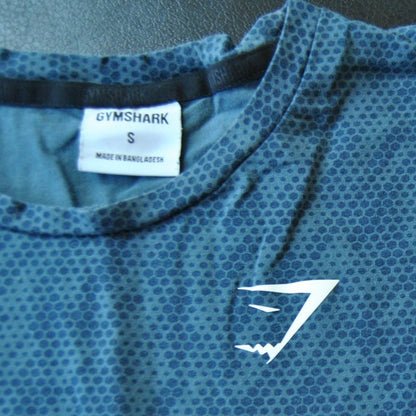 Gym Shark Small Blue Tank Top w/ White Logo