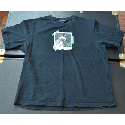 Urban Revivo Black Astronaut Polaroid Short Sleeve Shirt