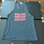 Gymshark Medium Gray w/ Pink Logo Razorback Tank Top