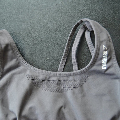 Gymshark Gray Sports Bra w/ White Logo