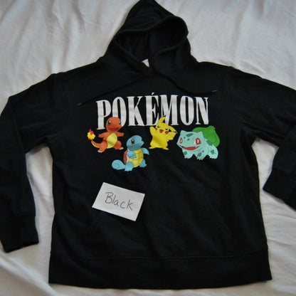 Pokemon Starter Pokemon Large Black Hoodie w/ Front Pocket