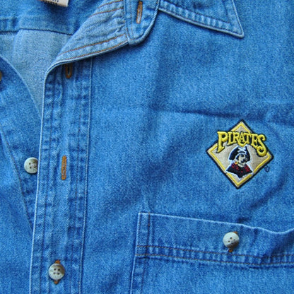 Pittsburgh Pirates Vintage Jean Large Long Sleeve Button up Shirt