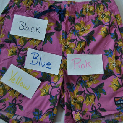 Patagonia Wavefarer Volley Stretch Floral Pink Hybrid Shorts Small