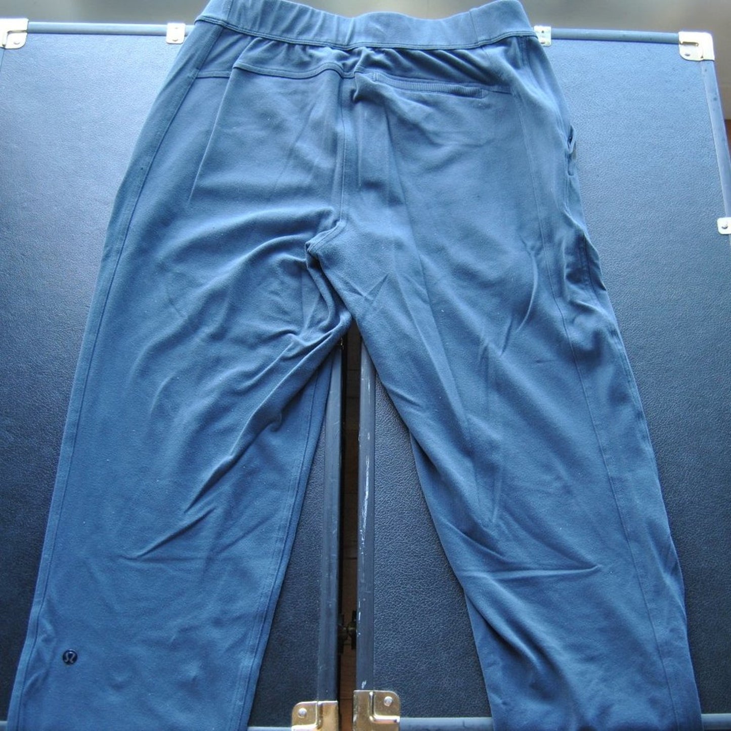 Lululemon Sweatpants Medium Blue w/ Black Stripe & Zipper Pockets