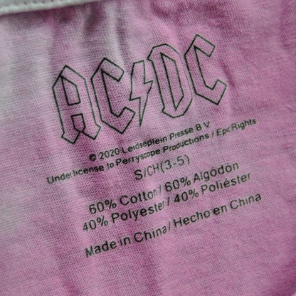 AC/DC For Those About to Rock Small Pink Short Sleeve Shirt Tie Dye