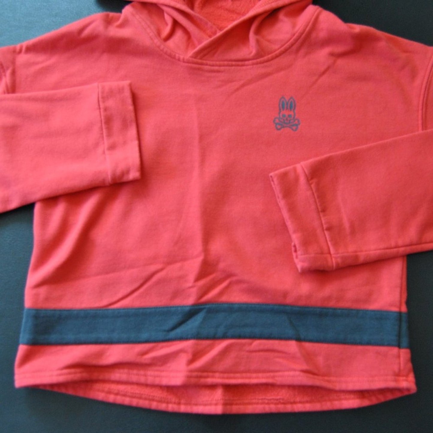Psycho Bunny Small Red w/ Black Stripe Crop Top Hoodie