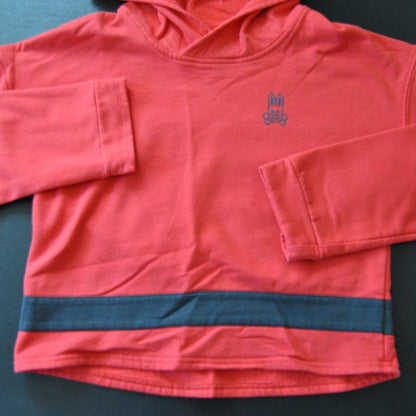 Psycho Bunny Small Red w/ Black Stripe Crop Top Hoodie